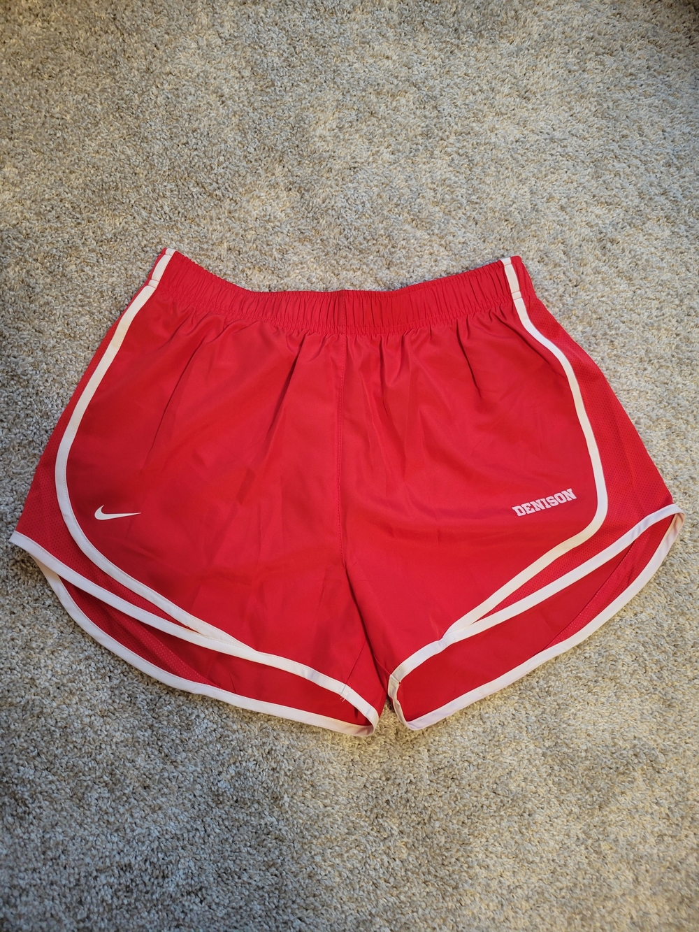 Nike Women's Red Athletic Running Shorts- Denison University